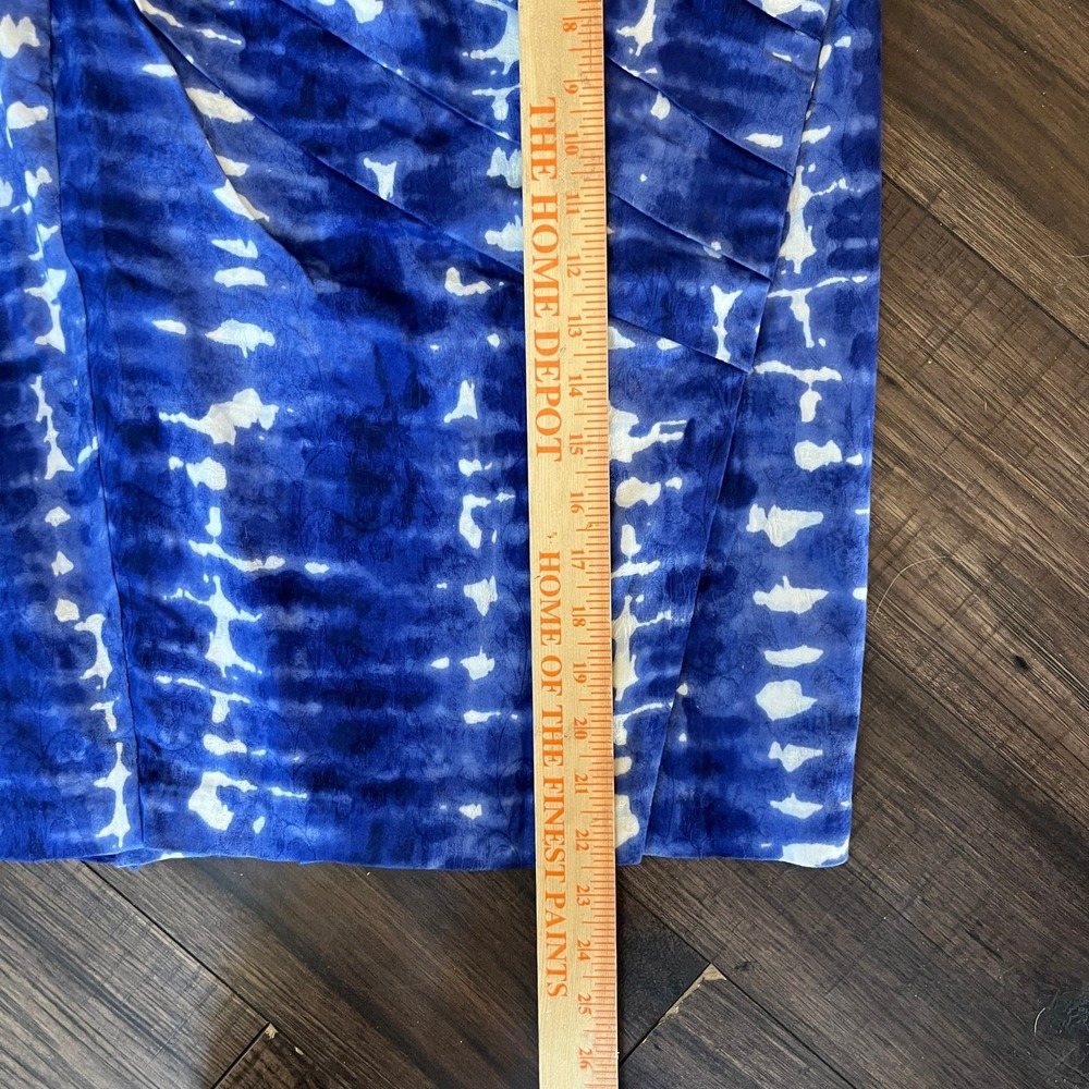 Anthropologie Eva Franco Blue White Tie Dye Pleated Pencil Skirt Womens Size 8 - Picture 6 of 8